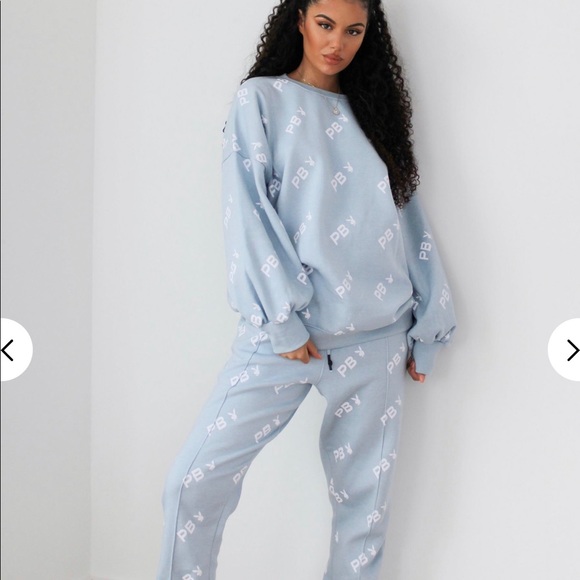 Playboy Blue Repeat Print Sweatshirt - Picture 2 of 5